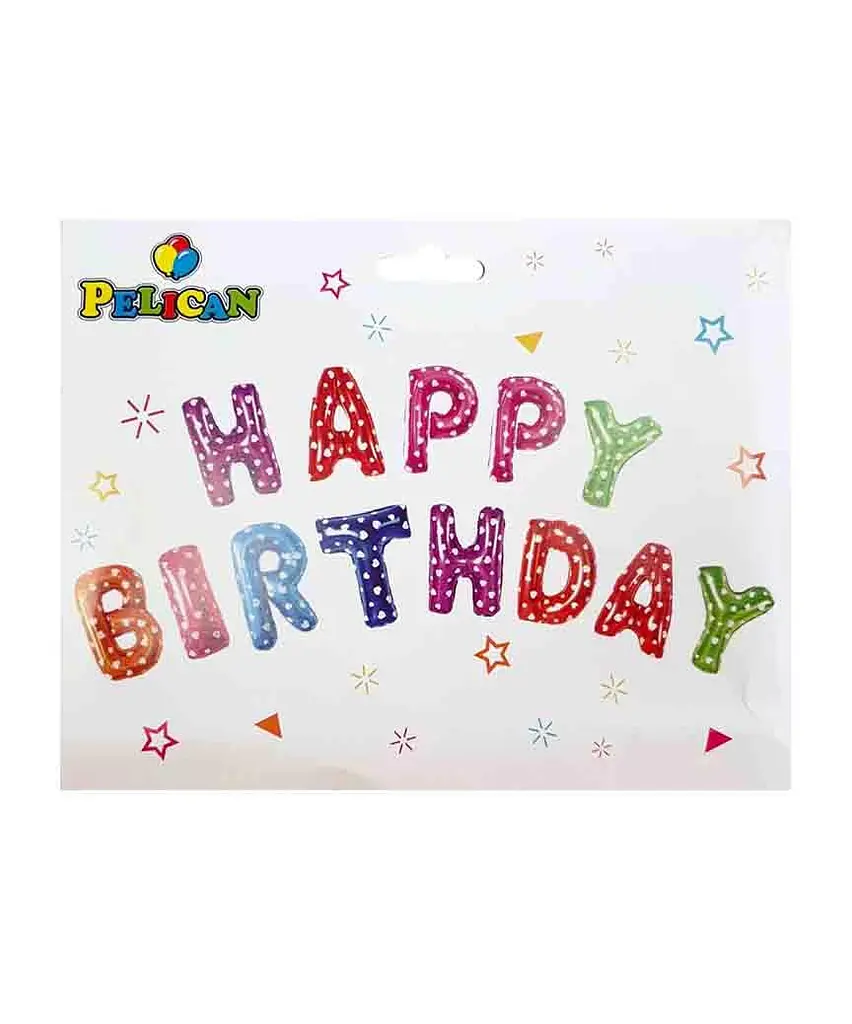 Набір кульок повітр. Happy Birthday 13шт,40см,різнокольор. з сердечками 837114/Pelican