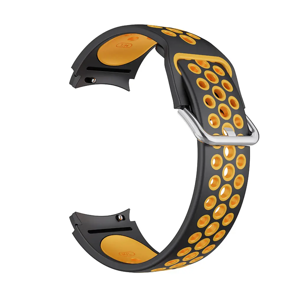 Ремінець для Samsung Galaxy Watch 4 40mm - чорно-жовтий ширина кріплення 20мм силікон Watchbands Galaxy Uniq (W40-5WB51608137) - фото 3
