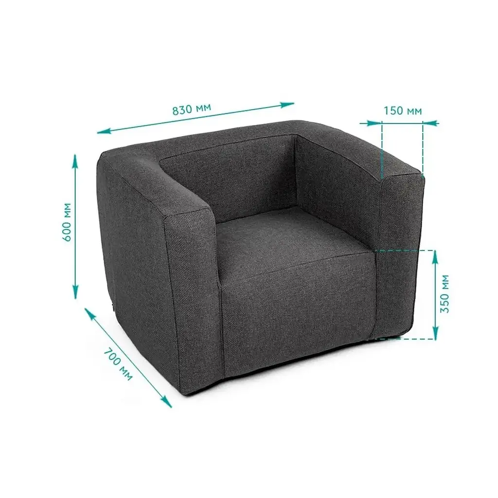 Комплект надувних меблів Wall Sticker SW-00002658 диван і крісло сірий - фото 2