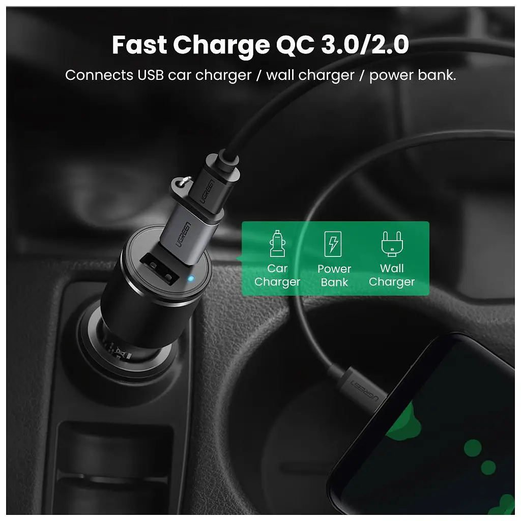 Перехідник USB 3.0 AM to USB-C F gray Ugreen (50533) - фото 6
