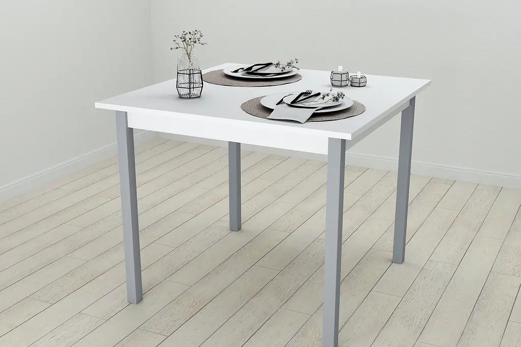 Стіл кухонний Ferrum-decor Дієго 75x80x80 Сірий ДСП Біле 16мм (FRD-106305) - фото 4