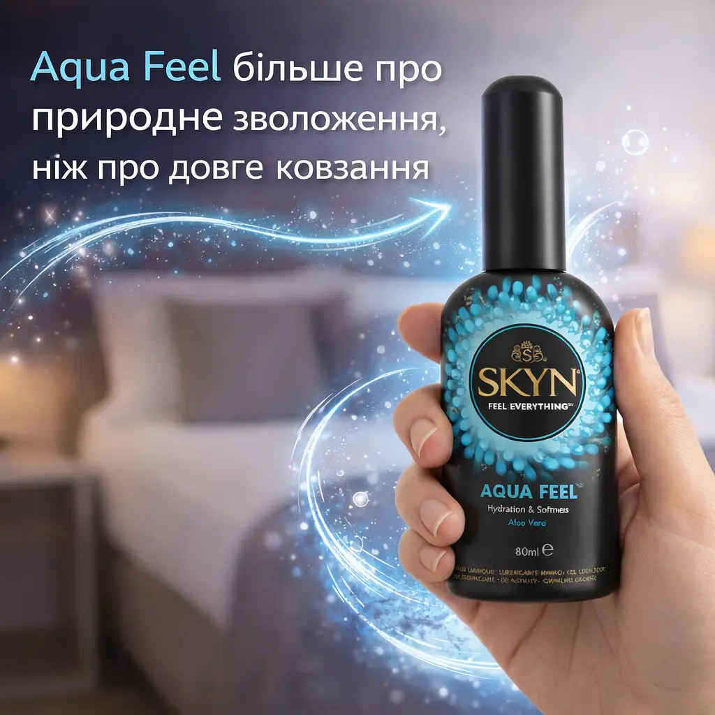 Лубрикант SKYN Aqua Feel 80 мл на водній основі з Алое Вера та вітаміном Е, зволожувальний інтимний гель без запаху - фото 5