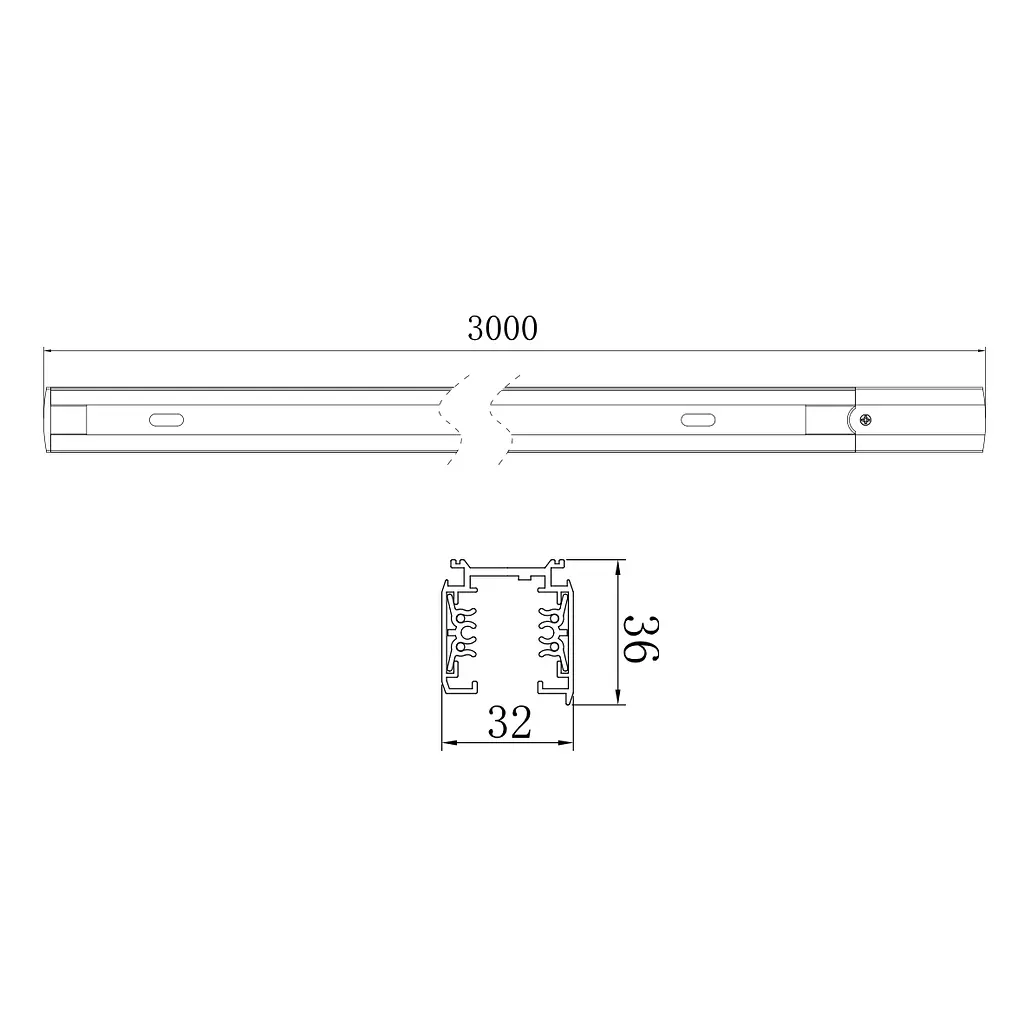 Шинопровід Ardero CAB1300 трифазний 3м чорний - фото 2