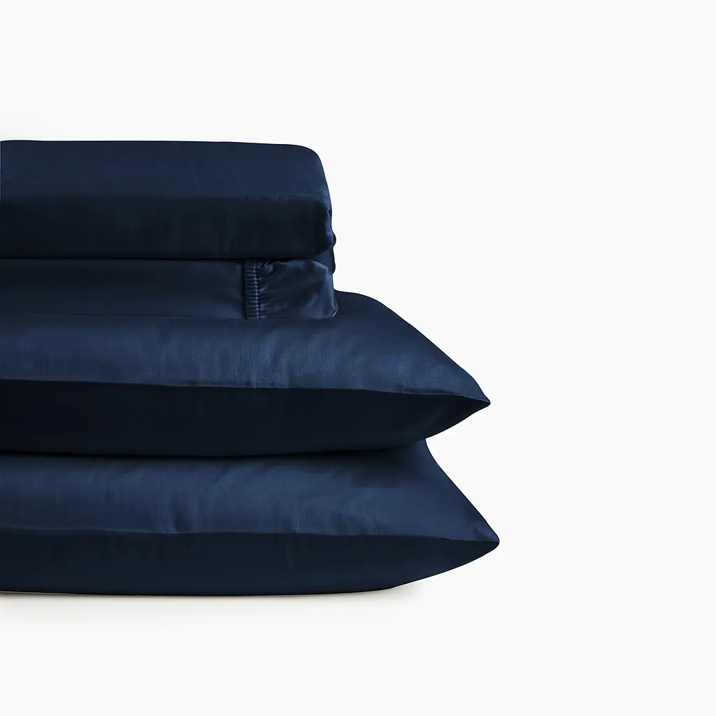 Простыня на резинке МВМ My Home Элегия 180x200 см синяя (BL-FS-24 DEEP BLUE) - фото 3