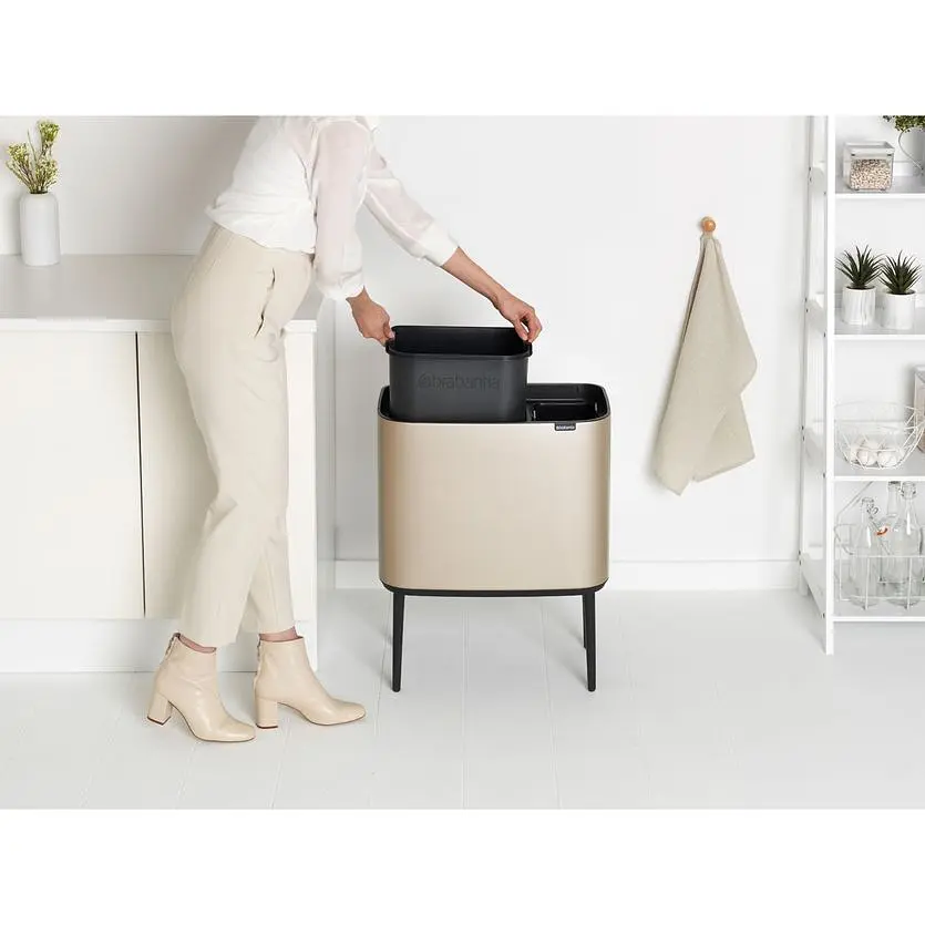 Бак для мусора Brabantia Bo 11 л + 23 л бежевый (201585) - фото 5