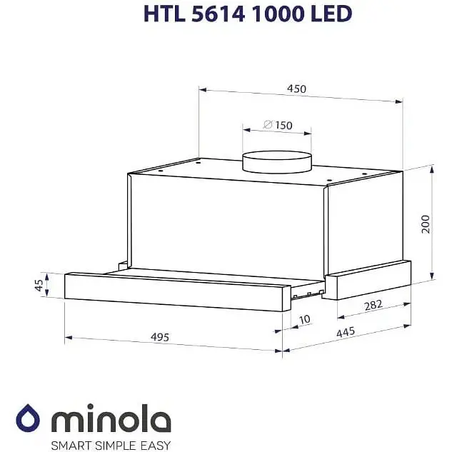 Вытяжка Minola HTL 5614 I 1000 LED - фото 11