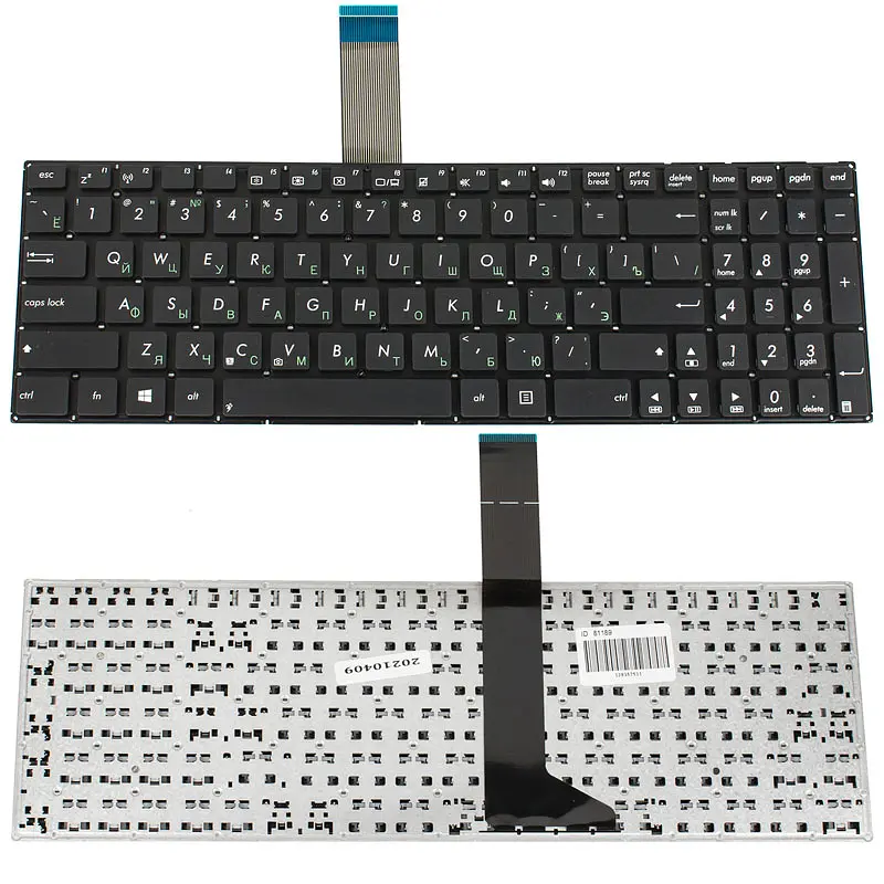 Клавіатура для ноутбука ASUS (X501, X550, X552, X750 series) rus, black, без фрейма, без кріплень (оригінал) - фото 2