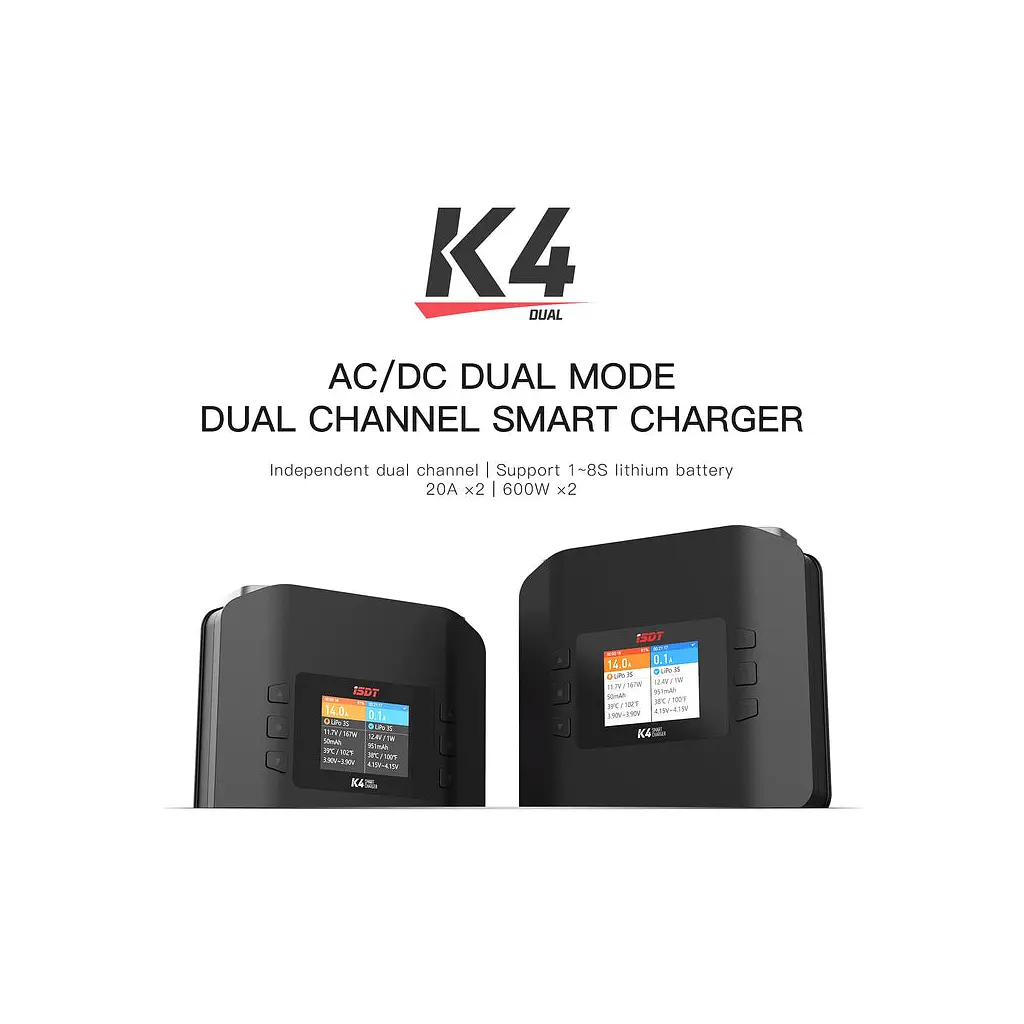 Зарядний пристрій для дрона iSDT K4 AC 400W DC 600Wx2 (HP0015.K4) - фото 4