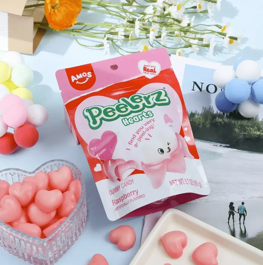 Жувальні цукерки Amos Peelerz Valentine Gummy Hearts 105г - фото 3