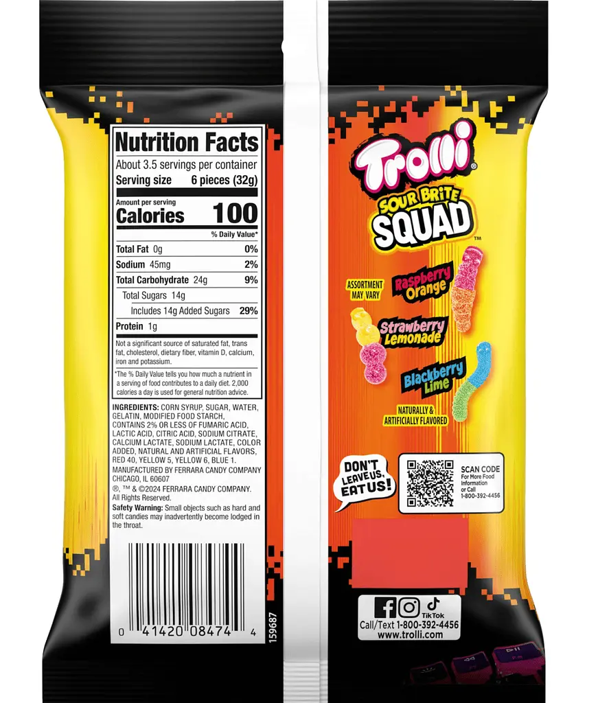 Желейні цукерки Trolli Sour Brite Squad Gummy Candy 120г - фото 2