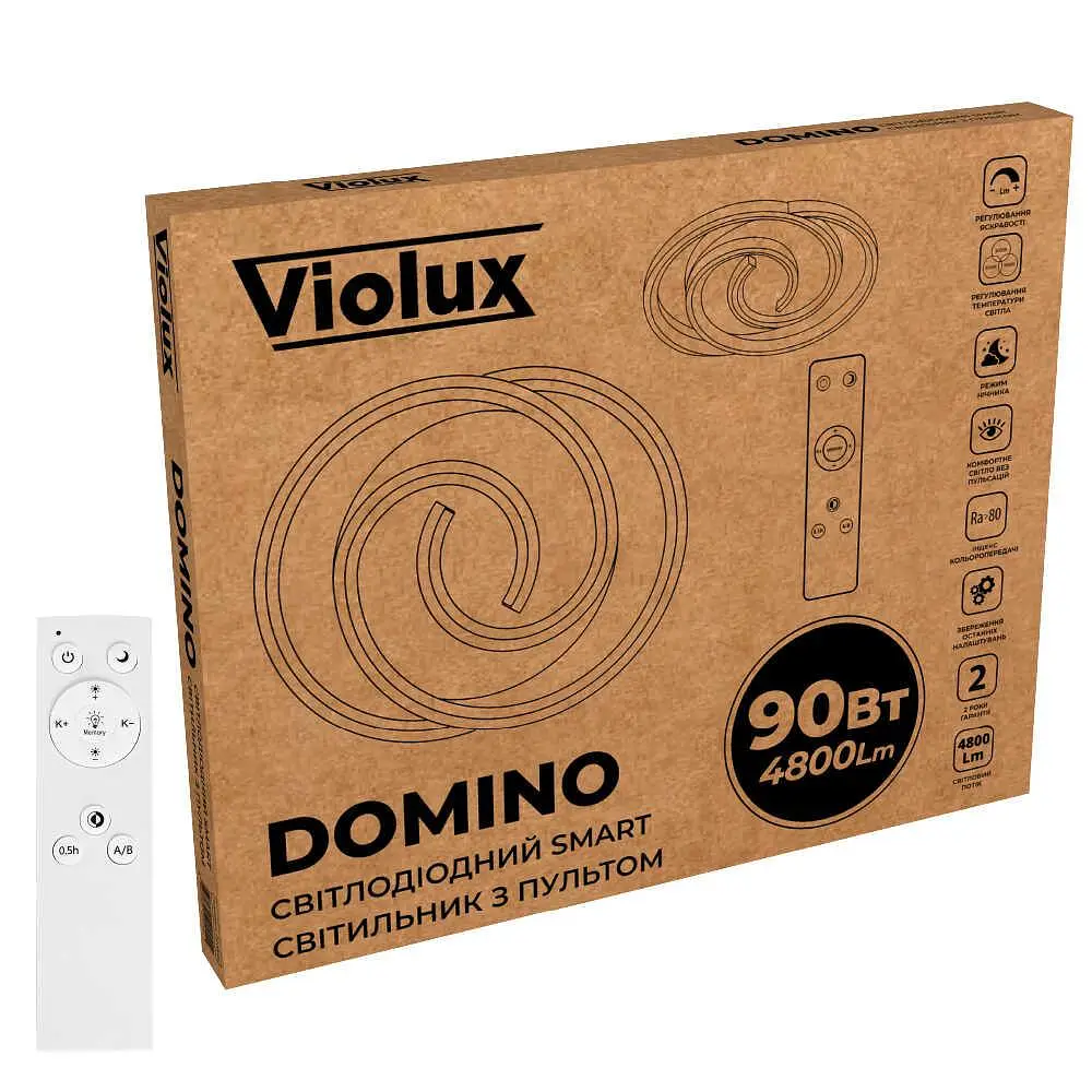 Світильник LED smart DOMINO+пульт круг 90W 3000-5000K IP20 Violux ( 220555 ) - фото 8