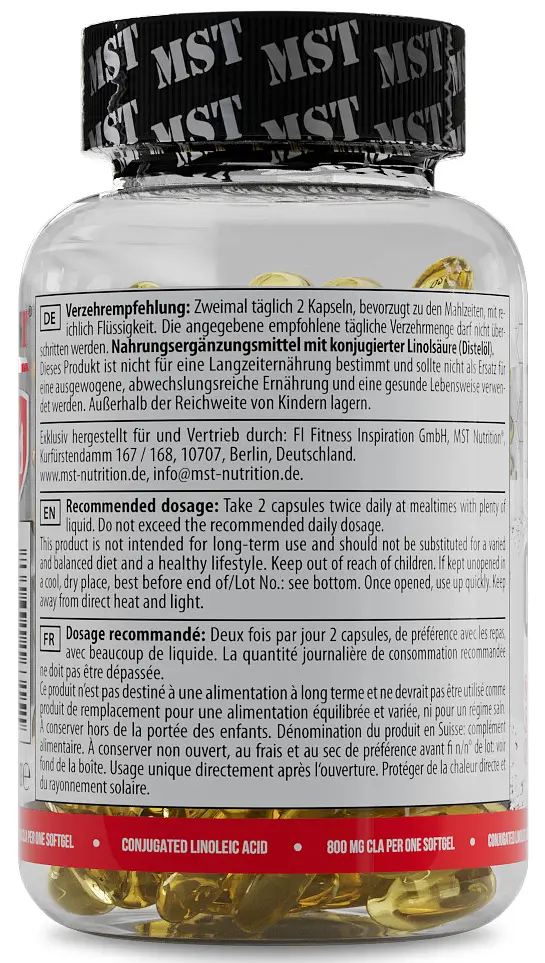 MST КЛА Кон’юговано Лінолева Кислота CLA 4000 - 92 софтгель MST Nutrition - фото 3