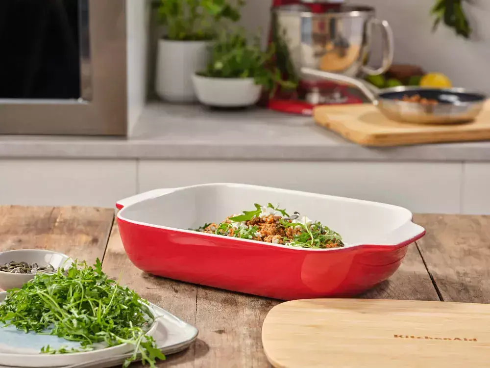 Форма для випічки з кришкою KitchenAid керамогранітна, 8,8х24,8х40,4 см, 3,8 л, колір червоний (CC006108-001) - фото 5