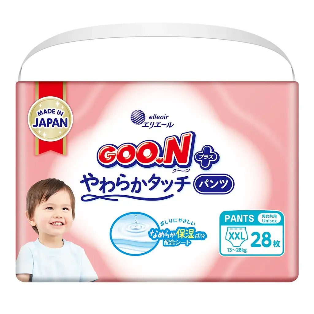 Трусики-підгузки GOO.N Plus для дітей 13-28 кг (розмір XXL, унісекс, 28 шт)
