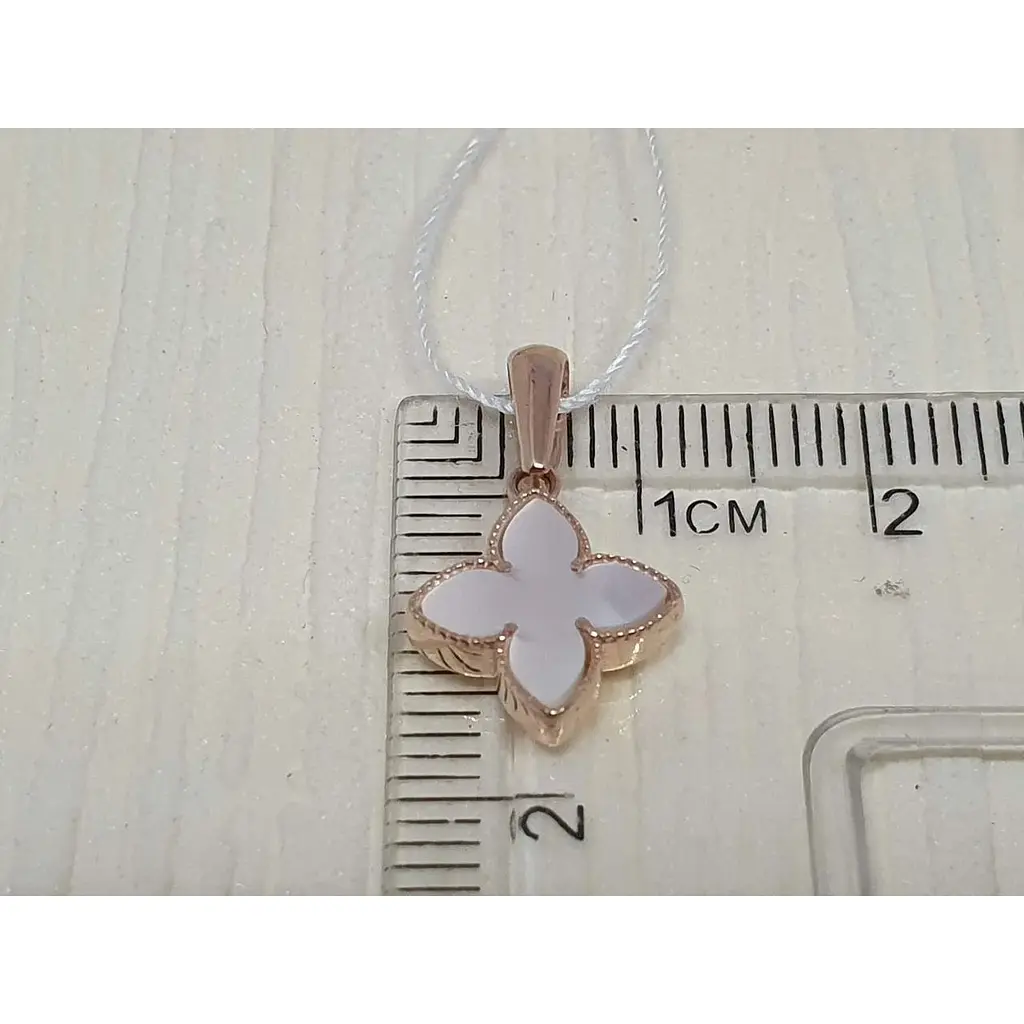 Золотий підвіс Favoritum Конюшина з перламутром. 311247 - фото 4