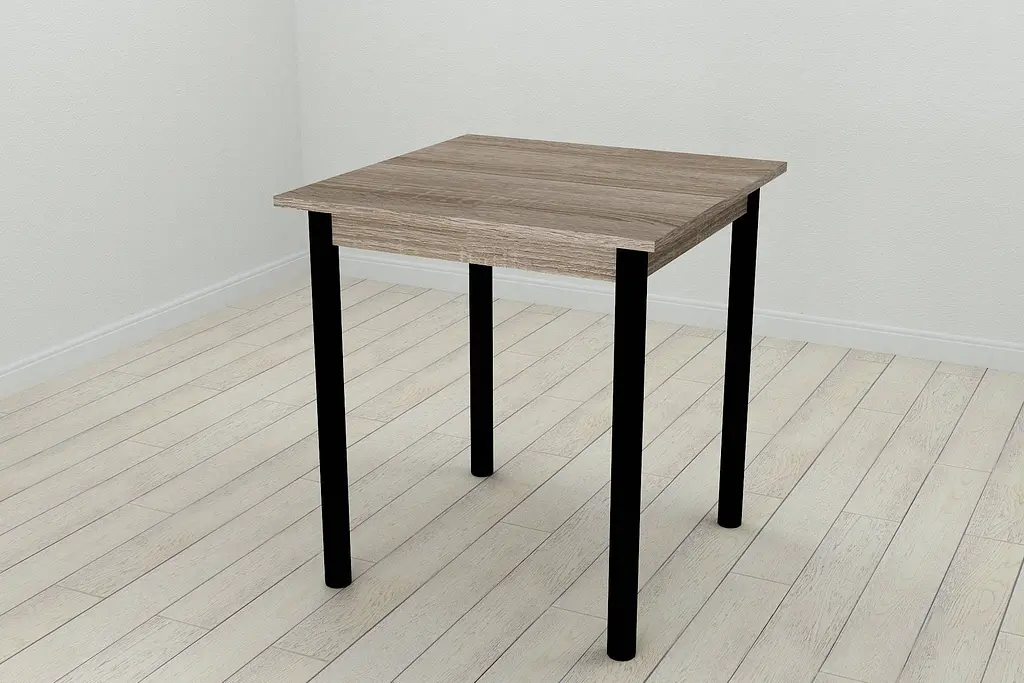 Стіл кухонний Ferrum-decor Агата 75x70x70 Чорний ДСП Сонома Трюфель 16мм (FRD-106247) - фото 3