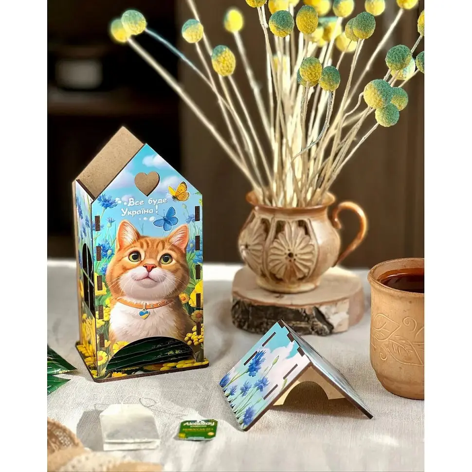 Чайний будиночок Ubumblebees Рудий котик (ПСФ156) PSF156 дерев'яний - фото 4