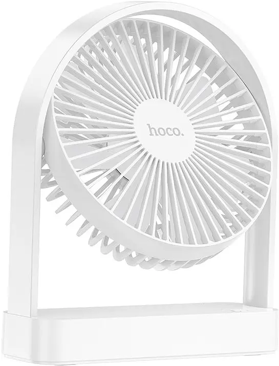 Вентилятор портативний Hoco HX65 ultra-thin desktop fan white - фото 2