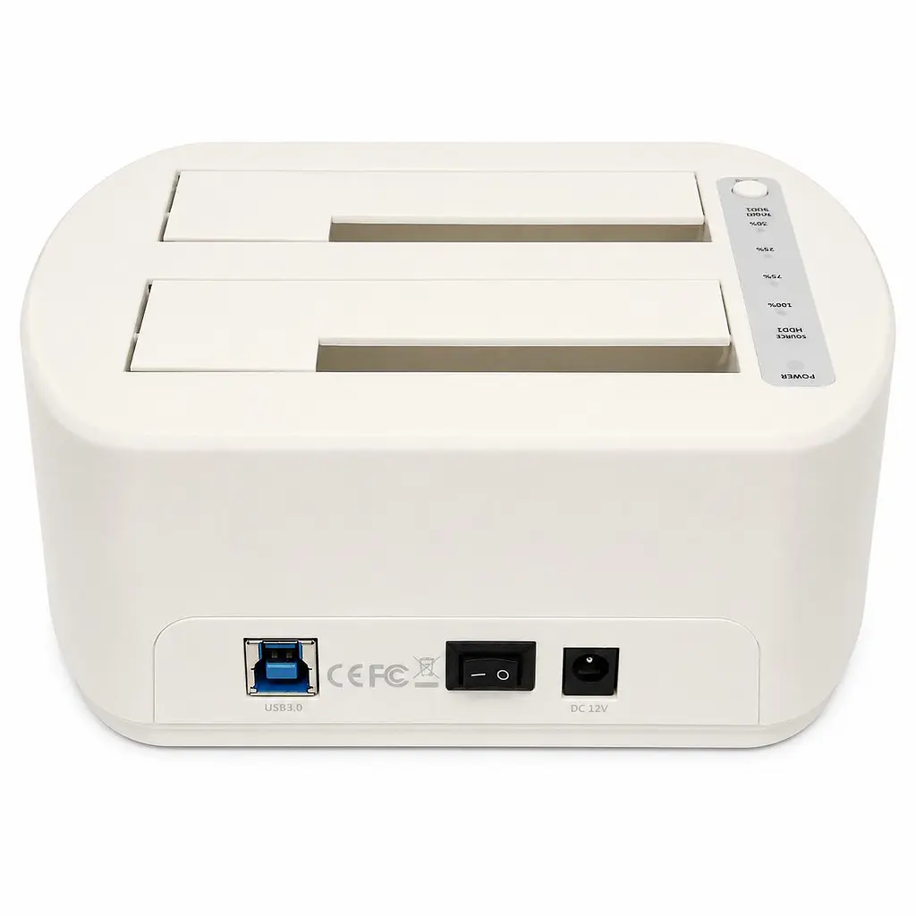 Док-станція клонувальник Maiwo для двох SSD/HDD 2.5/3.5" SATA USB 3.0 + SD/CF (K3082CR 6439) Біла - фото 2