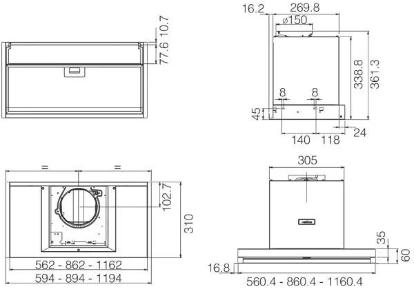 Витяжка Elica BOXIN LX/BL MAT/A/60 - фото 4
