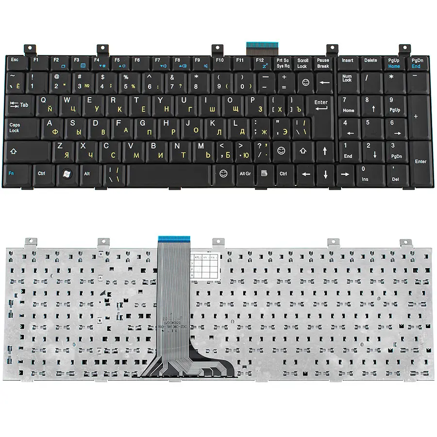 Клавіатура для ноутбука MSI (MS-163D, MS-1635, MS-1656, MS-1675, MS-1682, MS-1683, CR500, CR600, CX500, CX600, VR700, LG E500) rus, black - фото 2