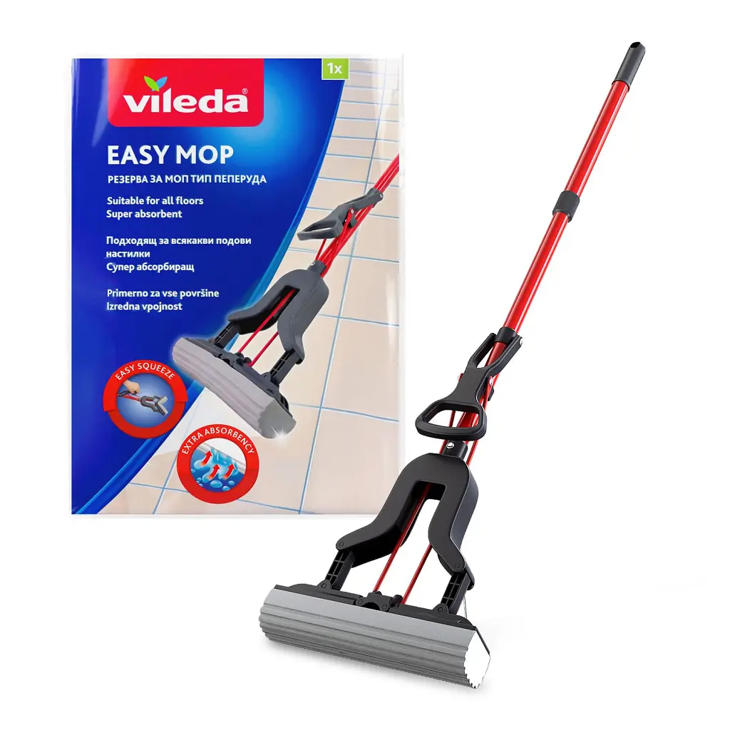 Швабра Vileda Easy Mop Губчаста з віджимом (8690803750701) - фото 2