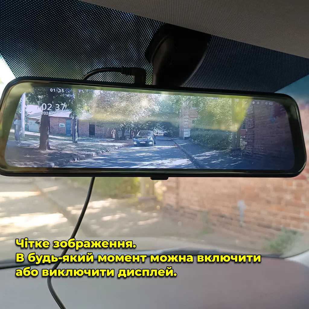 Відеореєстратор-дзеркало із задньою камерою сенсорний великий дисплей 9.66'' FullHD - фото 9