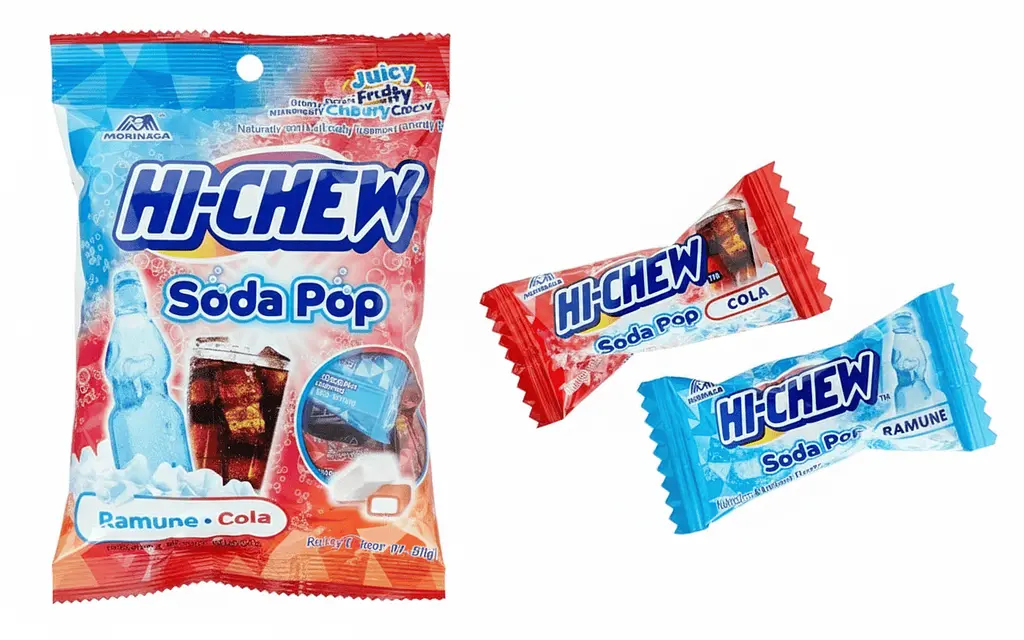 Жувальні цукерки Hi-Chew Soda Pop Mix Ramune Cola 80г - фото 3
