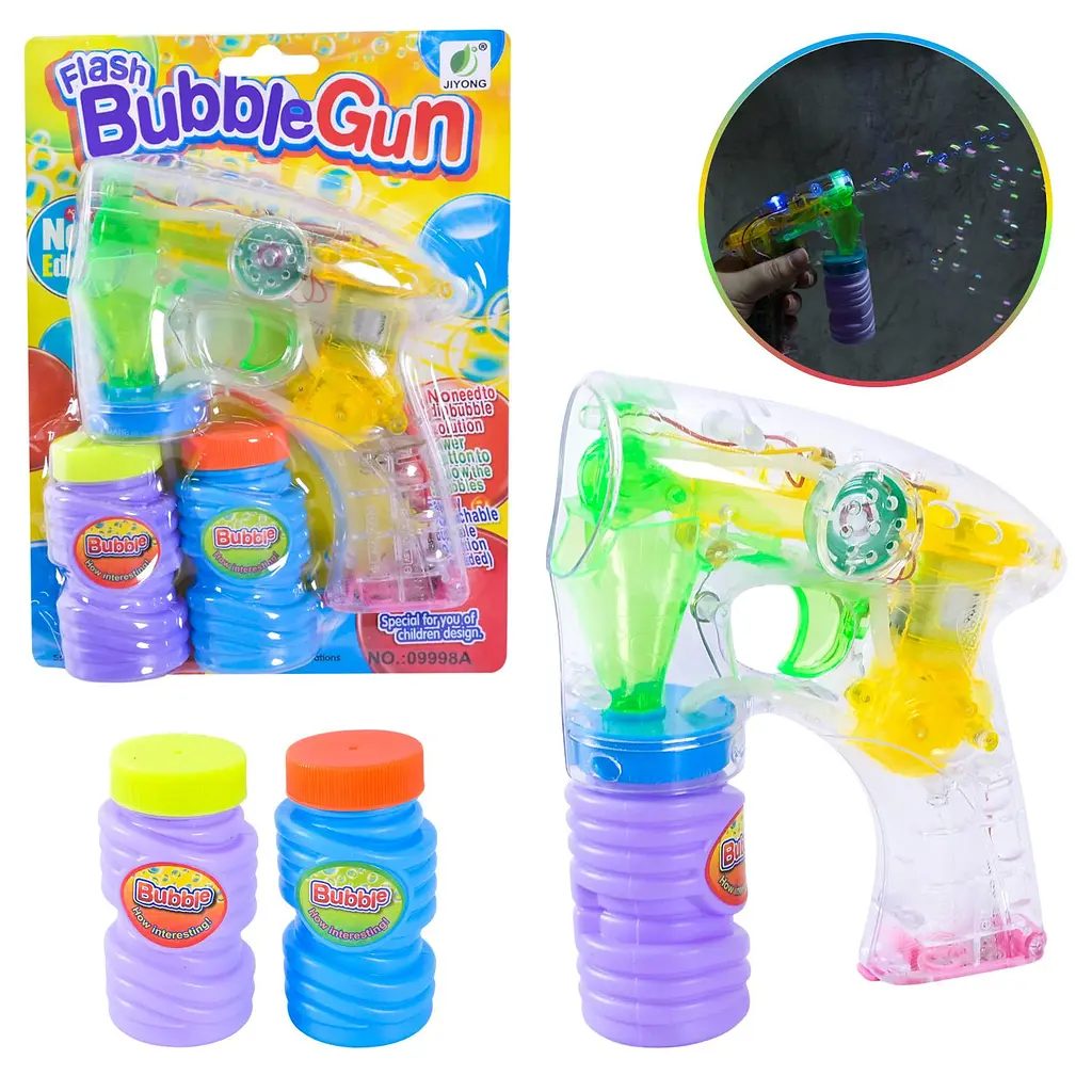 Пістолет для видування мильних бульбашок зі світловими ефектами Flash Bubble Gun (09998A)