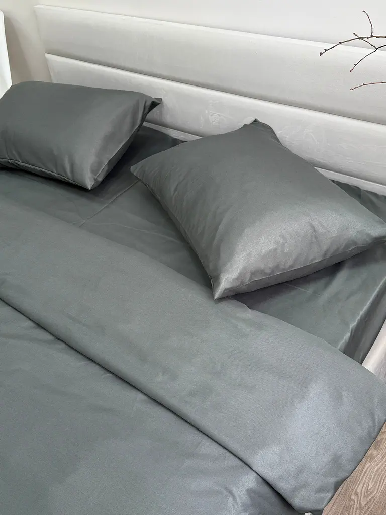 Комплект наволочок Ecotton 50х70 см 2 шт темно-сірого кольору Nid Grey (25025) - фото 3