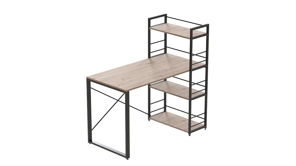Письмовий стіл Ferrum-decor Серії Конект з етажеркою 75x120x60 чорний ДСП Дуб Сан-Марино 16мм (FRD-104220) - фото 6