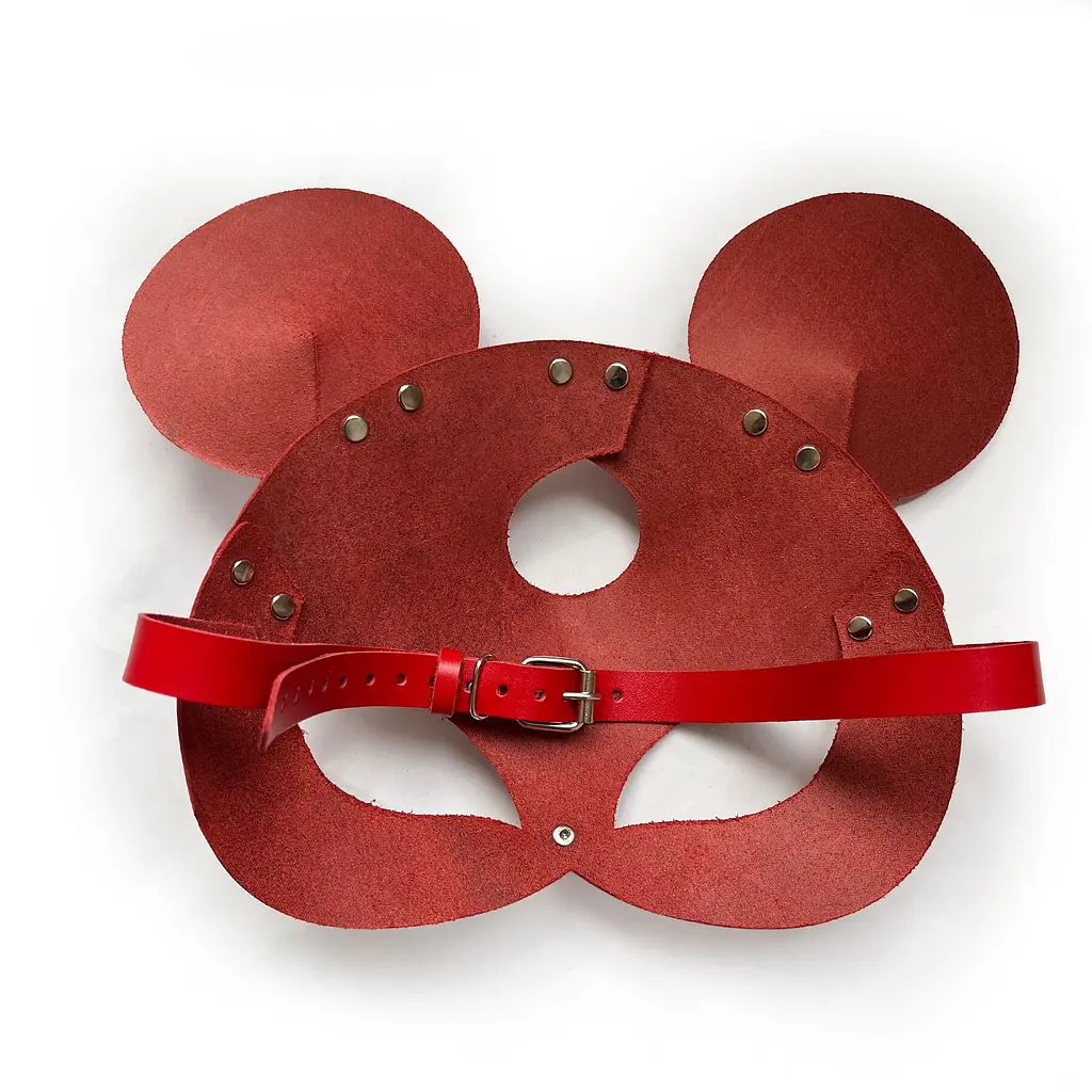 Шкіряна маска мишки Art of Sex - Mouse Mask, колір Червоний - фото 4