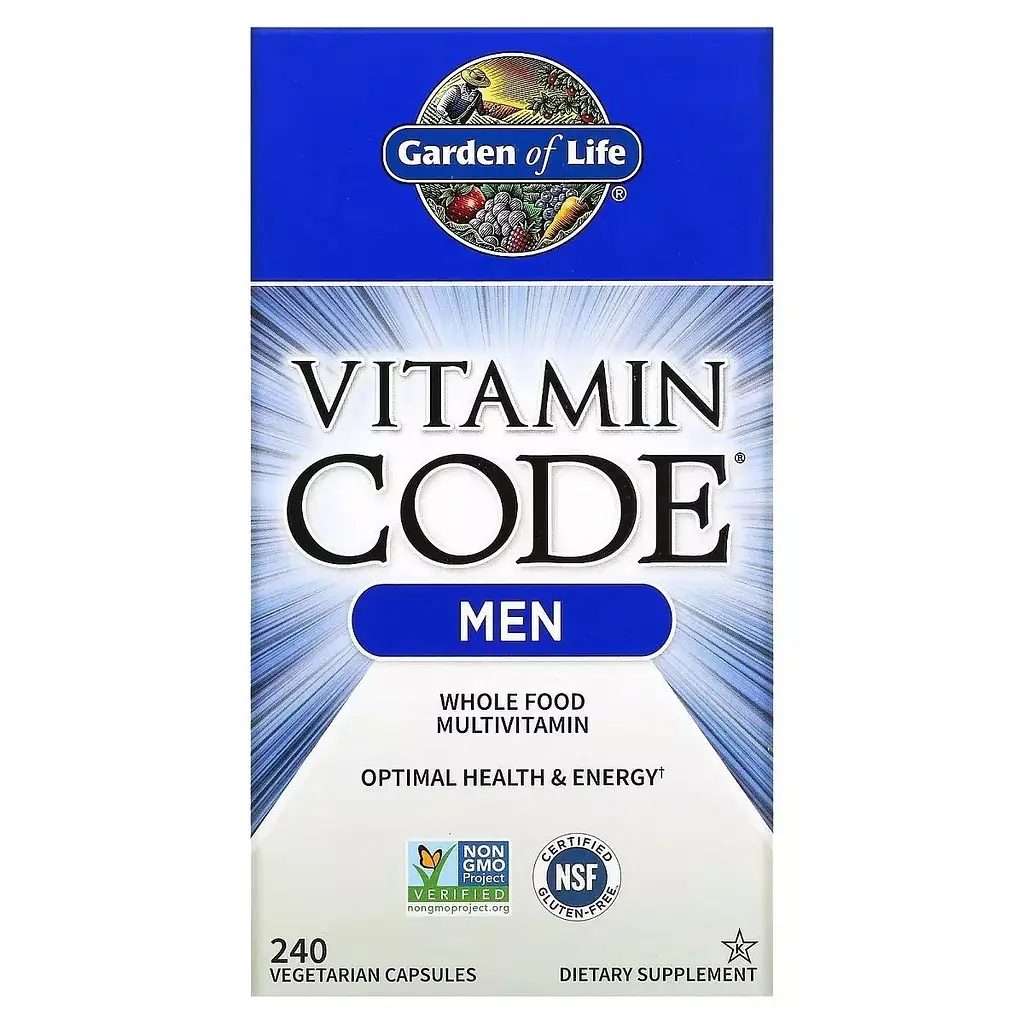 Мультивітаміни для чоловіків з цілісних продуктів Garden of Life Vitamin Code Whole Food Multivitamin for Men 240 вегетаріанських капсул - фото 2