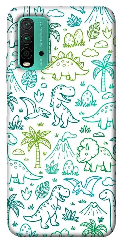 TPU чохол Demsky Dino pattern для Xiaomi Redmi Note 9 4G / Redmi 9 Power / Redmi 9T