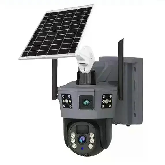 4G-камера TP18 360° чорна • Вулична автономна IP-камера Solar PTZ 6 Мп із SIM-картою, сонячною панеллю та V380 Pro - фото 2