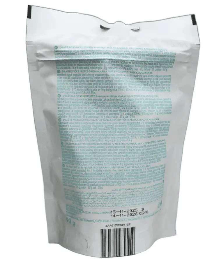 Сублімовані фрукти у шоколаді Pergale Picks Banana Milk Cocoa 90г - фото 4