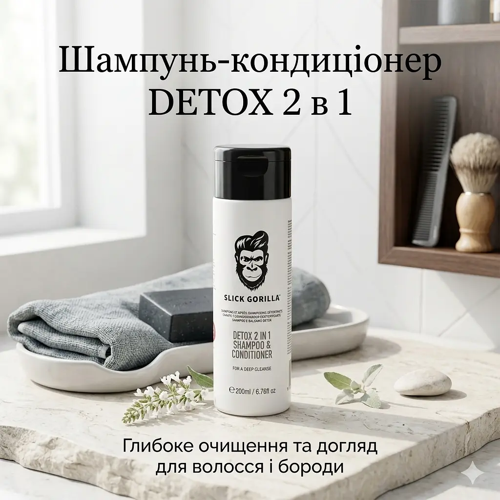Шампунь та кондиціонер для волосся Slick Gorilla 2в1 200 мл (SGDETX) - фото 2