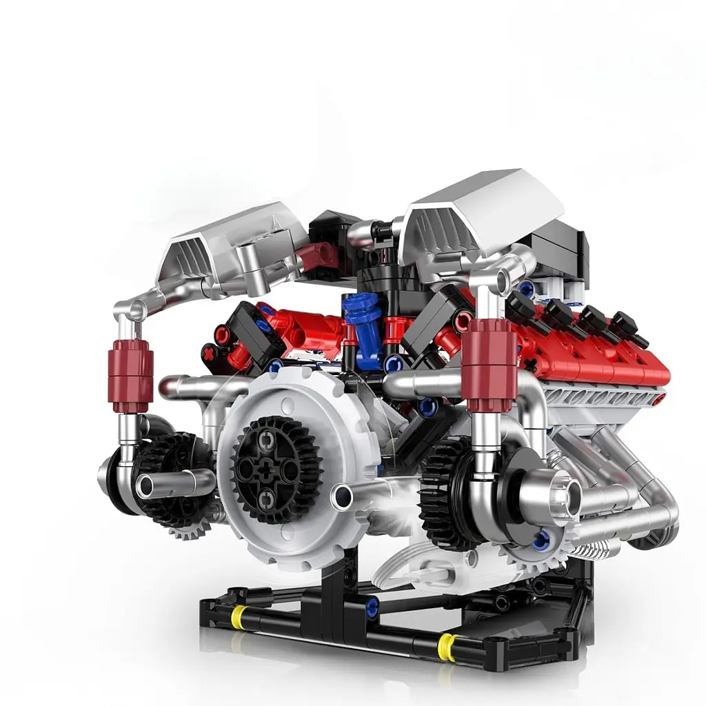 Конструктор двигателя V8 Ferrari F40 LM аккумуляторный мотор с приложением STEM конструктор двигателя внутреннего сгорания для детей и взрослых, 700 деталей - фото 2