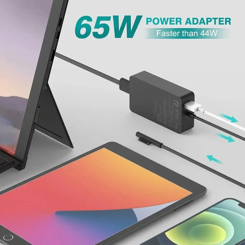 Зарядное устройство IFEART MDSF65 65Вт, 15В, 4А для Surface Pro, Surface Laptop, Surface Go, Surface Book с портом USB - фото 2