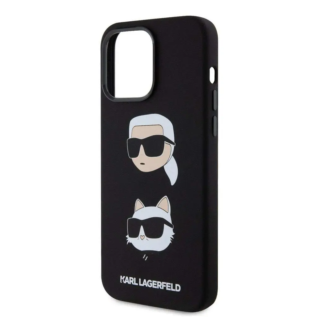 Чехол Karl Lagerfeld Liquid SilicOne Karl and Choupette Heads для iPhOne 15 Pro Max Black (57983116861) - фото 5