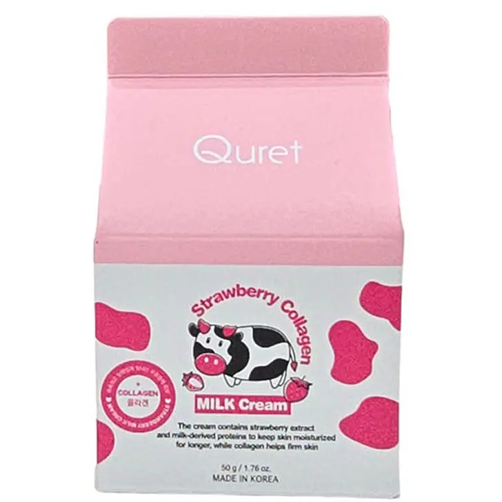 Крем для обличчя Quret Collagen молочний полуниця 50 мл - фото 3