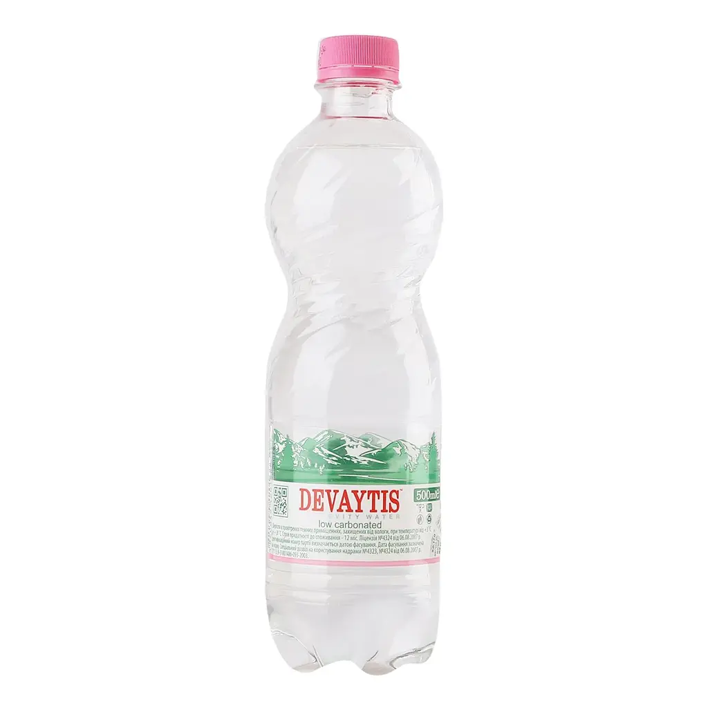 Вода мінеральна Девайтіс слабогазована 0.5 л (219990) - фото 3