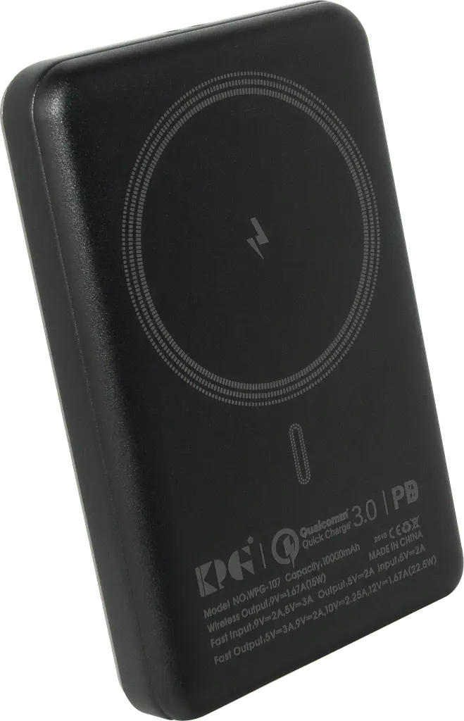 Power Bank King Power WPG-107 Magnetic 10000mah 22.5W QC3.0 LED black EU - фото 4