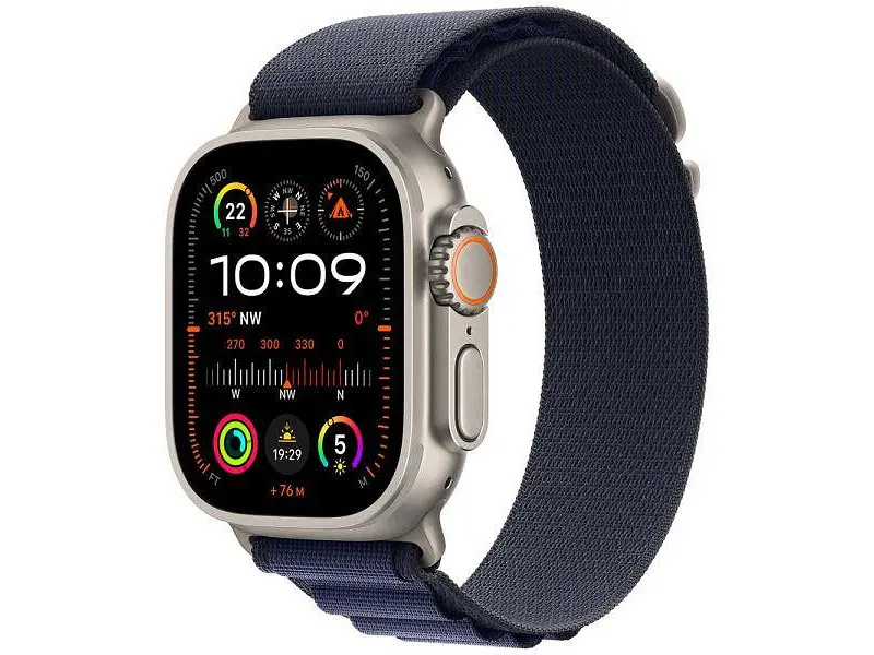 Ремінець Apple Alpine Loop Navy - Natural Titanium Finish для Watch 44/45/46/49mm - Small (MXMX3) - фото 3