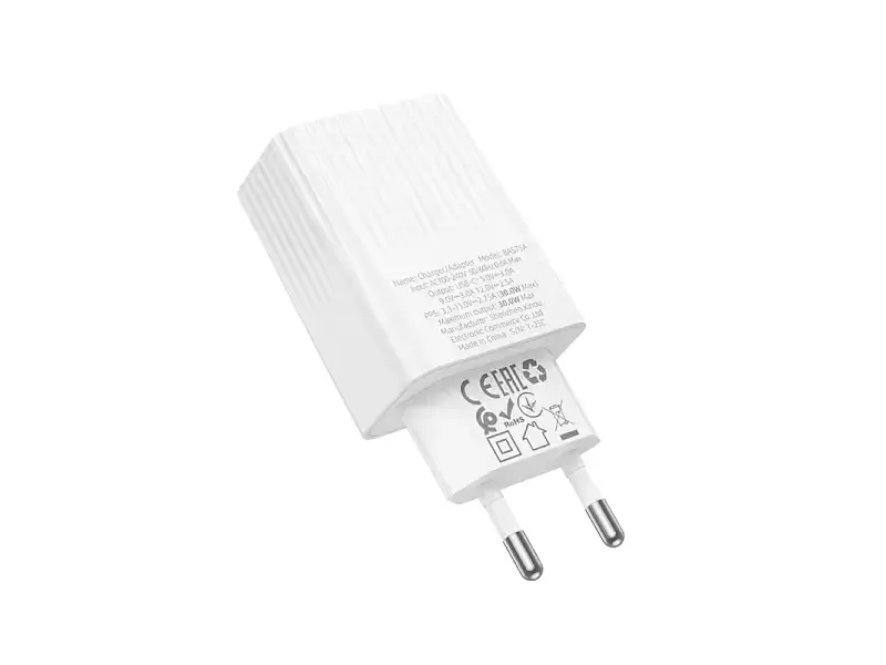 Мережевий зарядний пристрій Borofone BAS75A 30 W + Type-C to Type-C cable Black (6941991122859) - фото 3