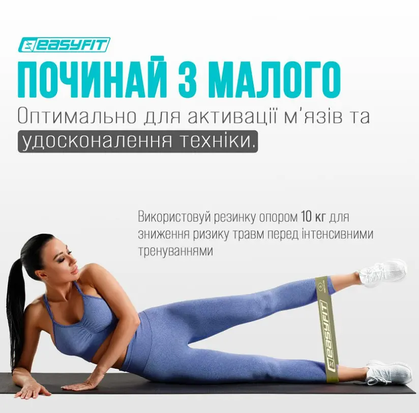 Гумки для фітнесу EasyFit MonoBand набір 3 шт. (EF-1812-GY) - фото 4
