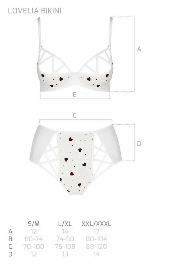 Комплект белья Passion Lovelia Bikini, L/XL (белый) - фото 8