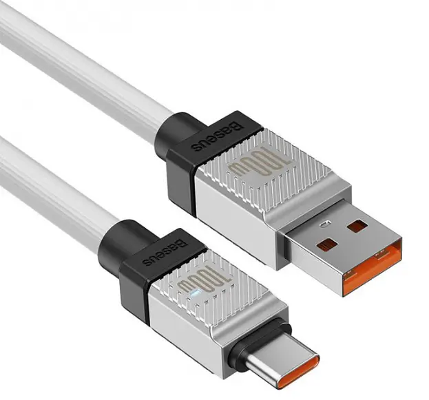 Кабель Baseus CoolPlay Series Fast Charging Cable USB to Type-C 100W 2m CAKW000702 White - фото 4