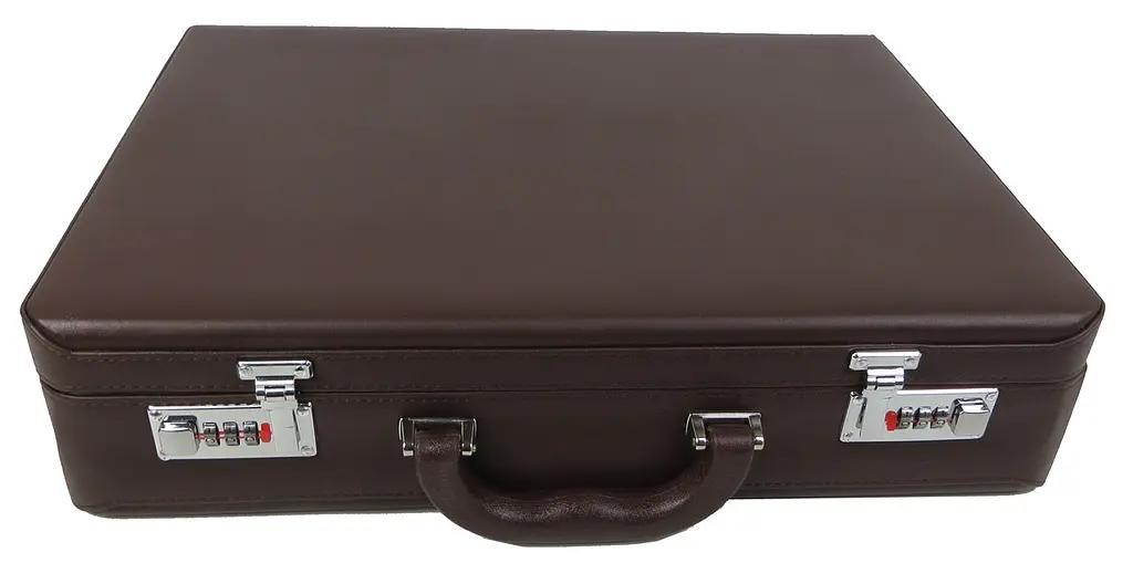 Кейс дипломат із еко шкіри Portfolio Коричневий 44х33х10 см
