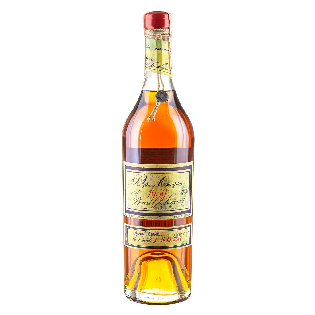 Арманьяк Baron Gaston Legrand Bas Armagnac 1959, в деревянной коробке, 40%, 0,7 л - фото 2